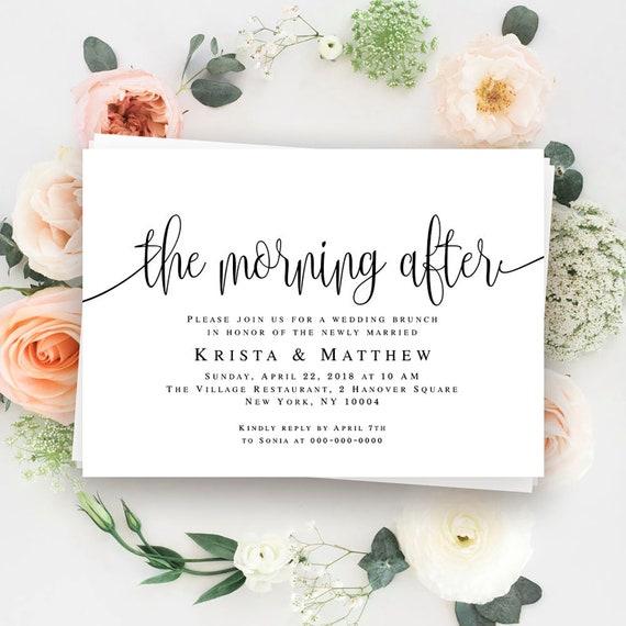 morning after wedding brunch invitations post wedding brunch invitation editable invitation template printable invitation templates vm41 brunch invitation template