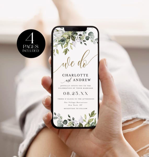Electronic Wedding Invitation With Events List, Wedding Invitation