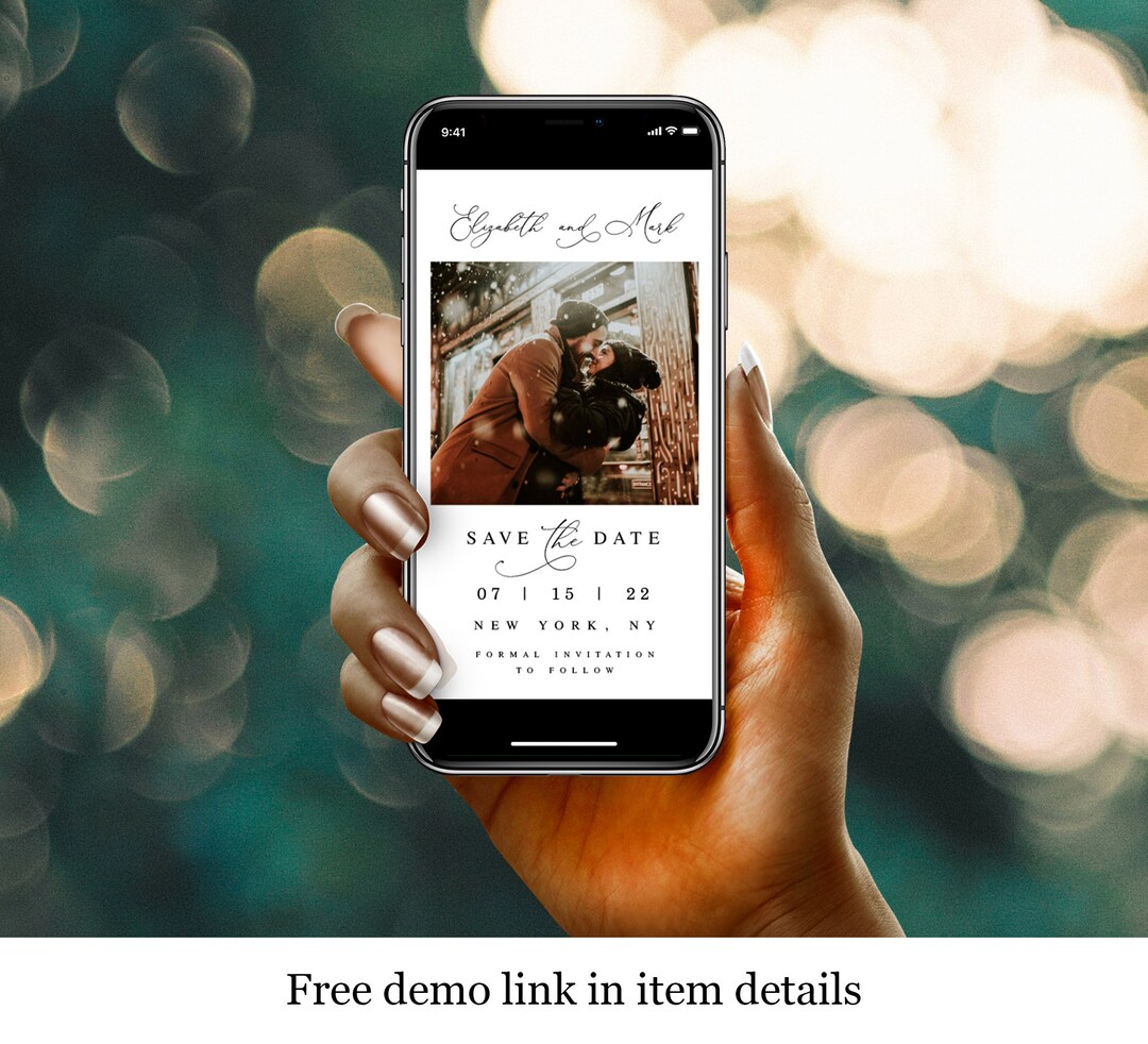 Electronic Save the Date Template, Einvite, With Photo, Picture