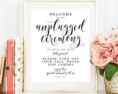 Unplugged wedding sign No photos wedding sign No cell phone sign Wedding ceremony decor Wedding ceremony sign Elegant wedding decor #vm31