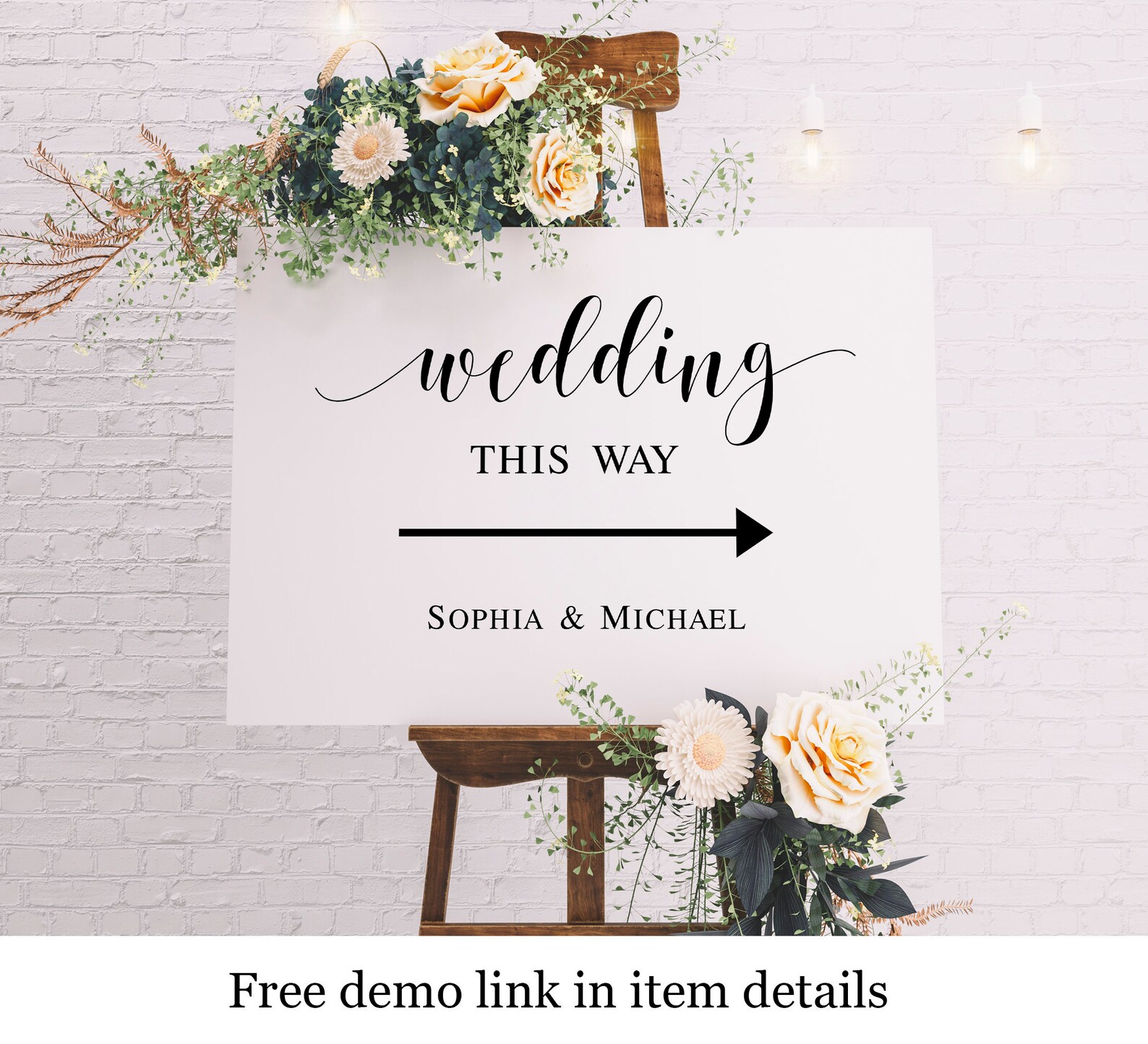 Printable Wedding This Way Sign Template Instant Download Etsy