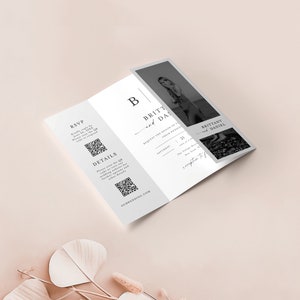 Hochzeitseinladung mit QR-Code, Hochzeitseinladung, 100% bearbeitbar, Details, Timeline f37m Bild 4