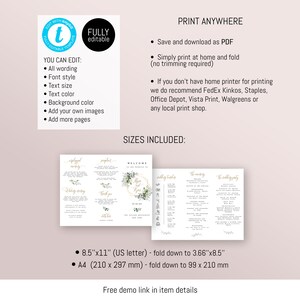 Trifold Wedding Program Template Tri Fold Wedding Ceremony - Etsy