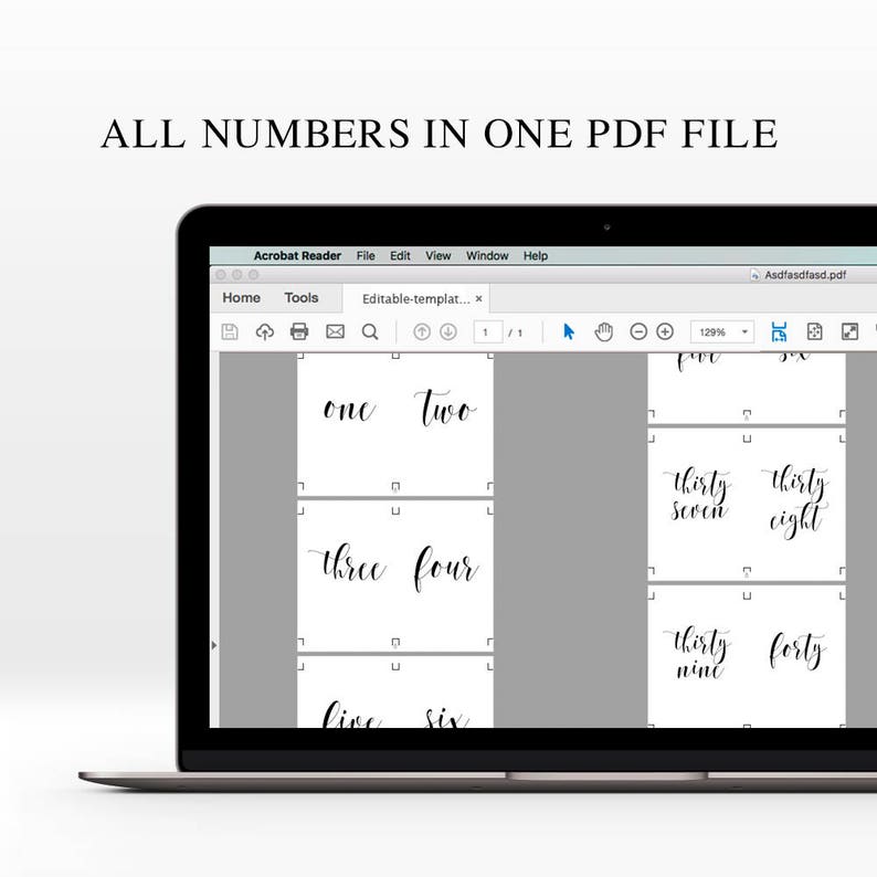 Printable table numbers