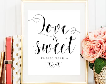 Love is sweet sign Bridal shower candy Vow renewal Wedding candy bar Bachelorette candy Summer wedding favors Candy bar wedding pdf #vm31