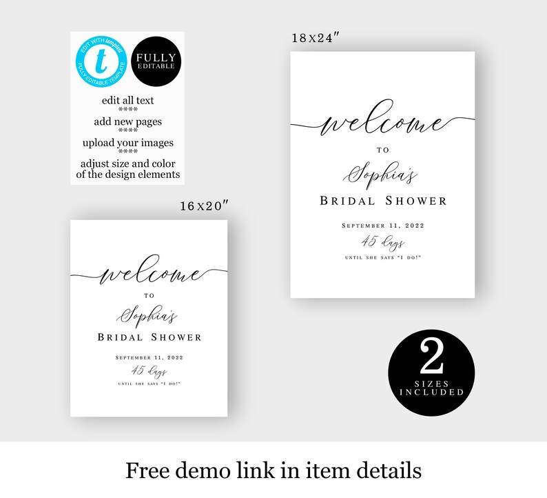 Downloadable to Bridal Shower Sign Template Wedding Etsy