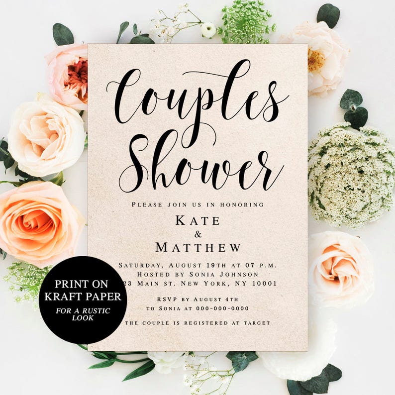 Couples Shower Invitation Template Wedding Shower Invitation Etsy Couples Shower Invitation Template Wedding Shower Invitation Etsy