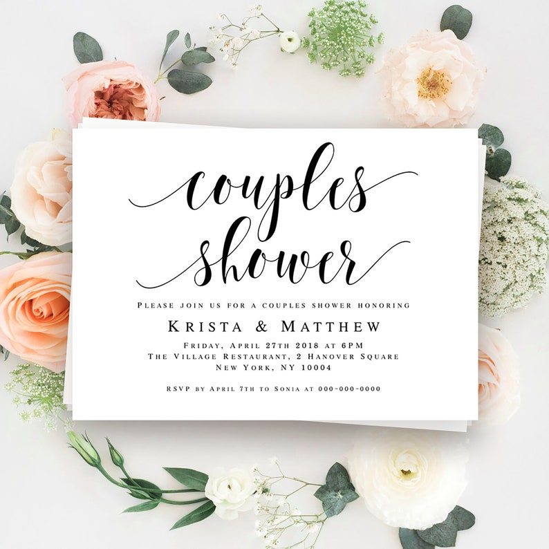 Couples Shower Invitation Template Wedding Shower Invitation Etsy Couples Shower Invitation Template Wedding Shower Invitation Etsy