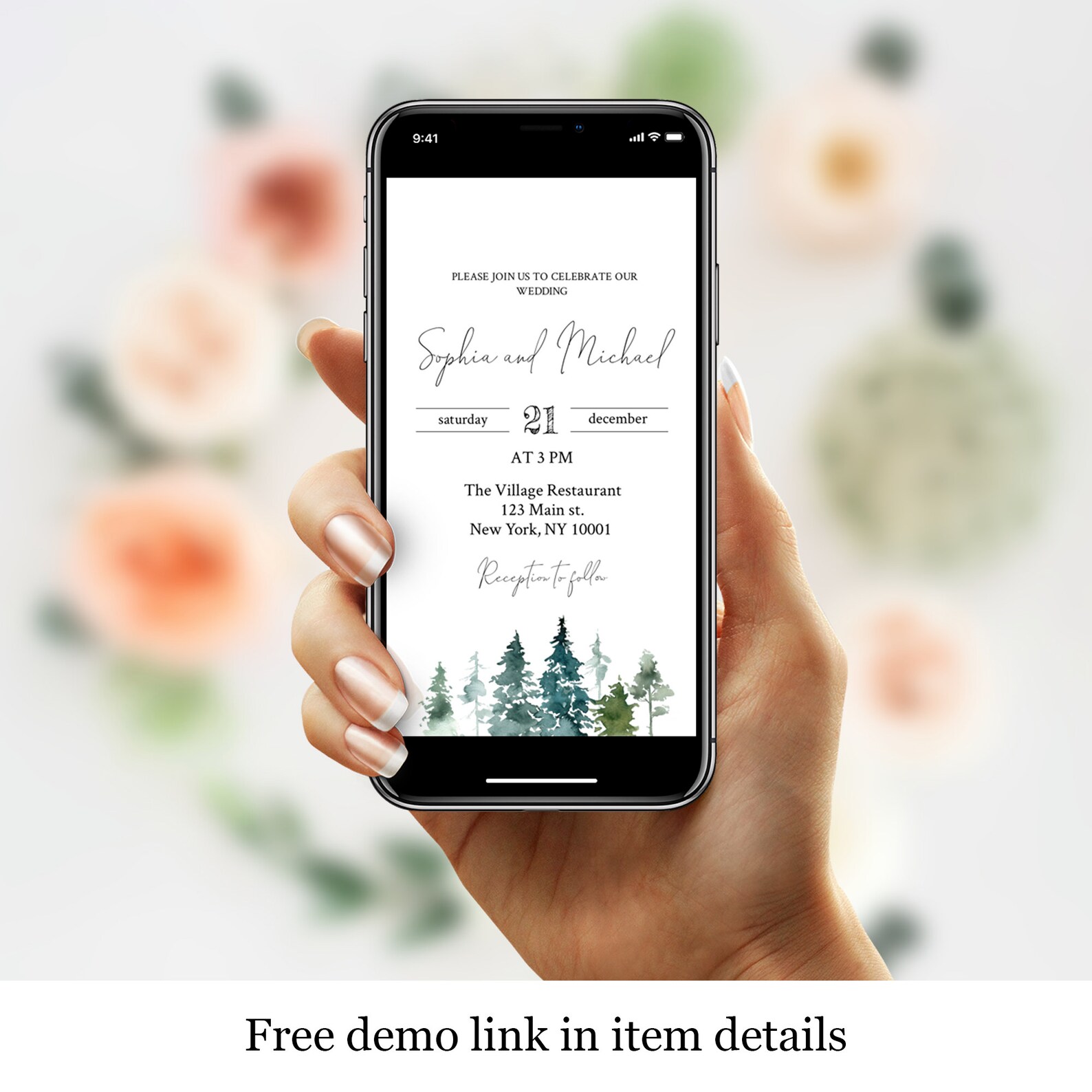 Electronic Invitation Template Wedding Evite Text Message Etsy