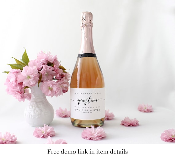 Champagne Bottle Labels Template Printable Downloadable Etsy
