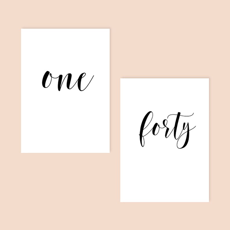 Elegant Table Numbers Words Printable Table Numbers 140 Etsy