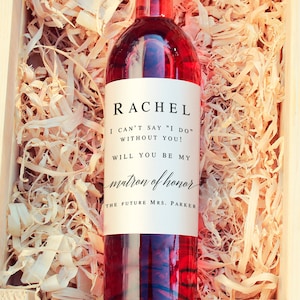 Vuoi essere la mia damigella d'onore stampabile Richiesta di proposta damigella d'onore Modello di proposta damigella d'onore Etichetta del vino damigella d'onore da scaricare Carta damigella d'onore