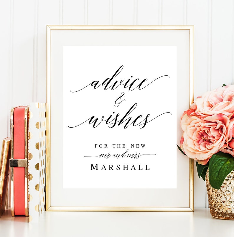 Wedding advice sign Editable template Advice and wishes for the new Mr and Mrs Advice for the bride and groom sign Leave your wishes vm51 image 9