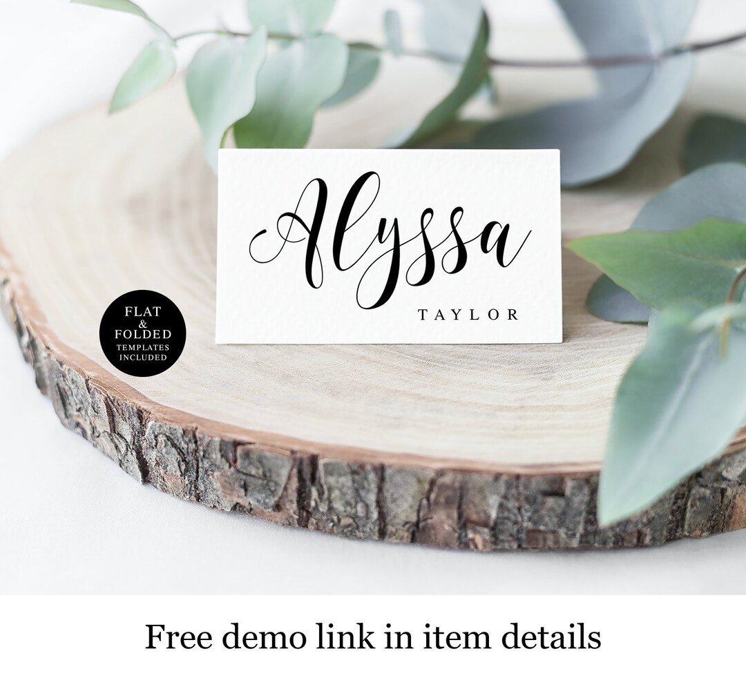 Place Cards Template Name Instant Download Edit With - Etsy