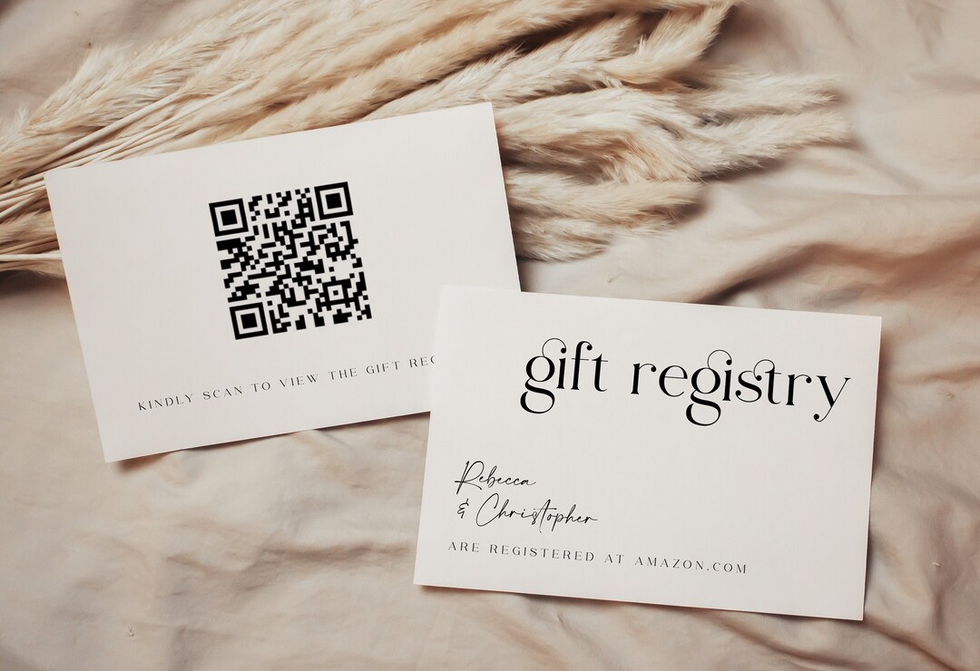 Gift Registry Card Template Wedding Enclosure Card Template Invitation ...