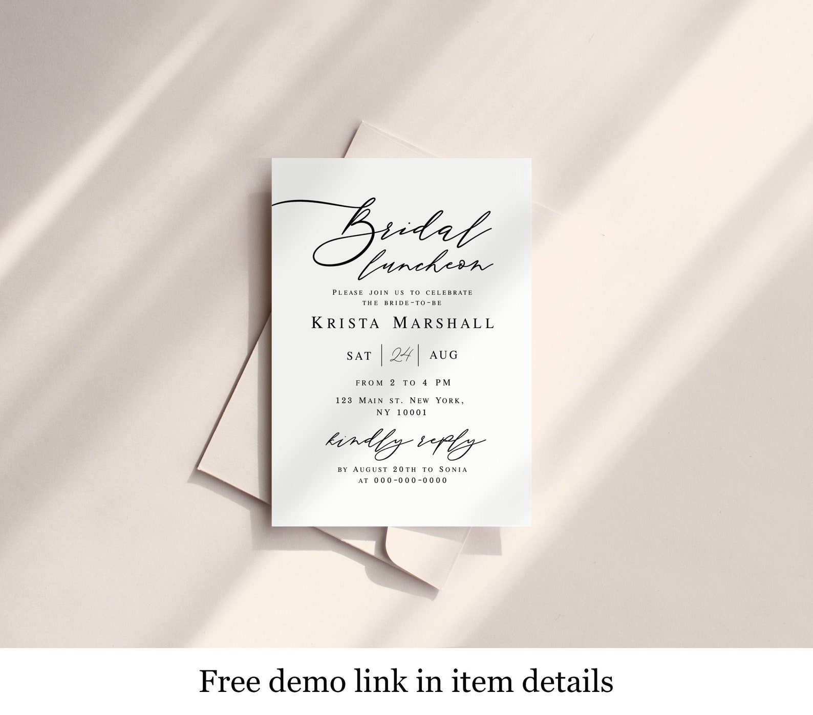 Printable Bridal Luncheon Invitation Template Templett - Etsy