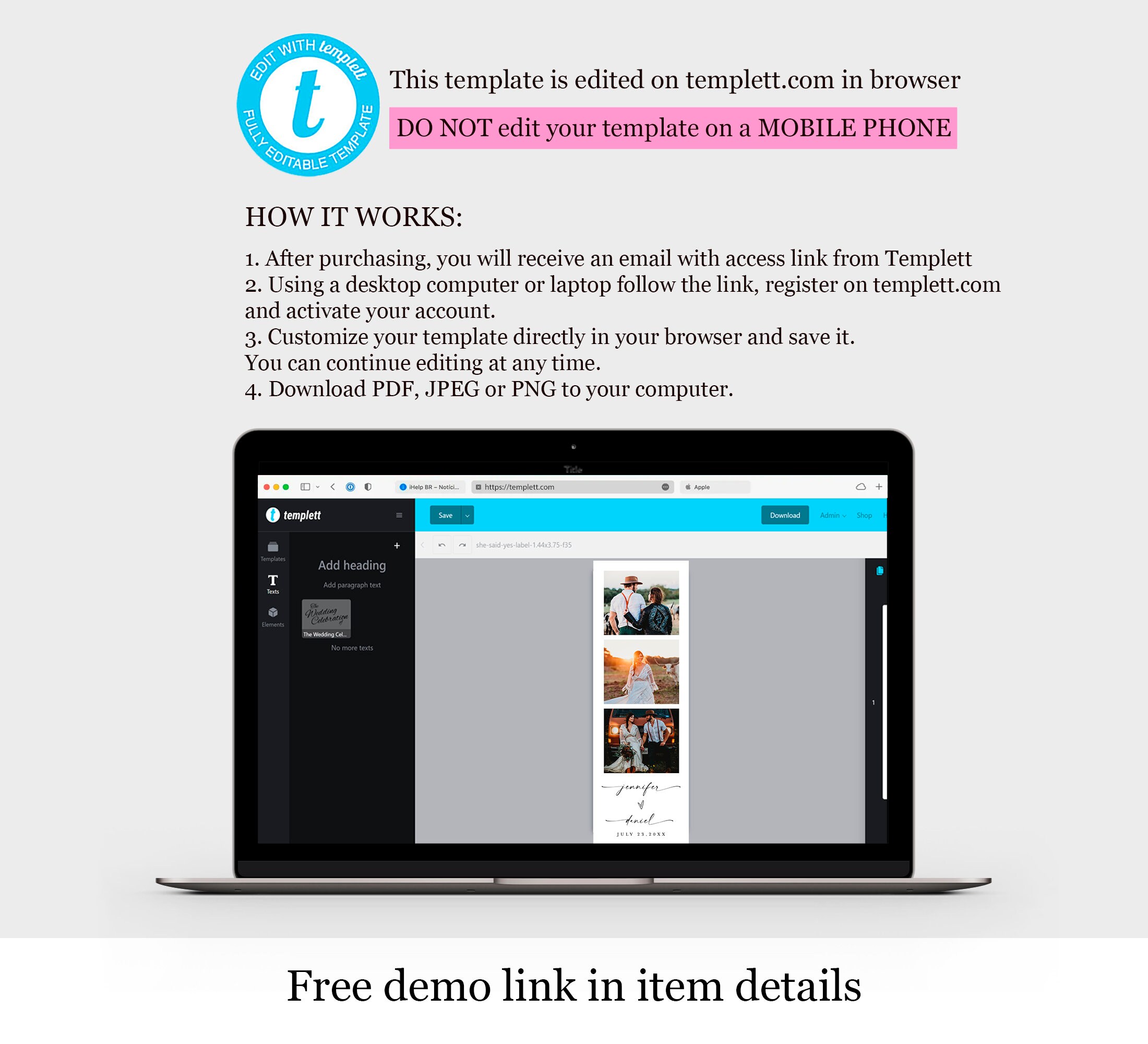 Photo Booth Card Template 100 Editable Photo Booth Strip Etsy