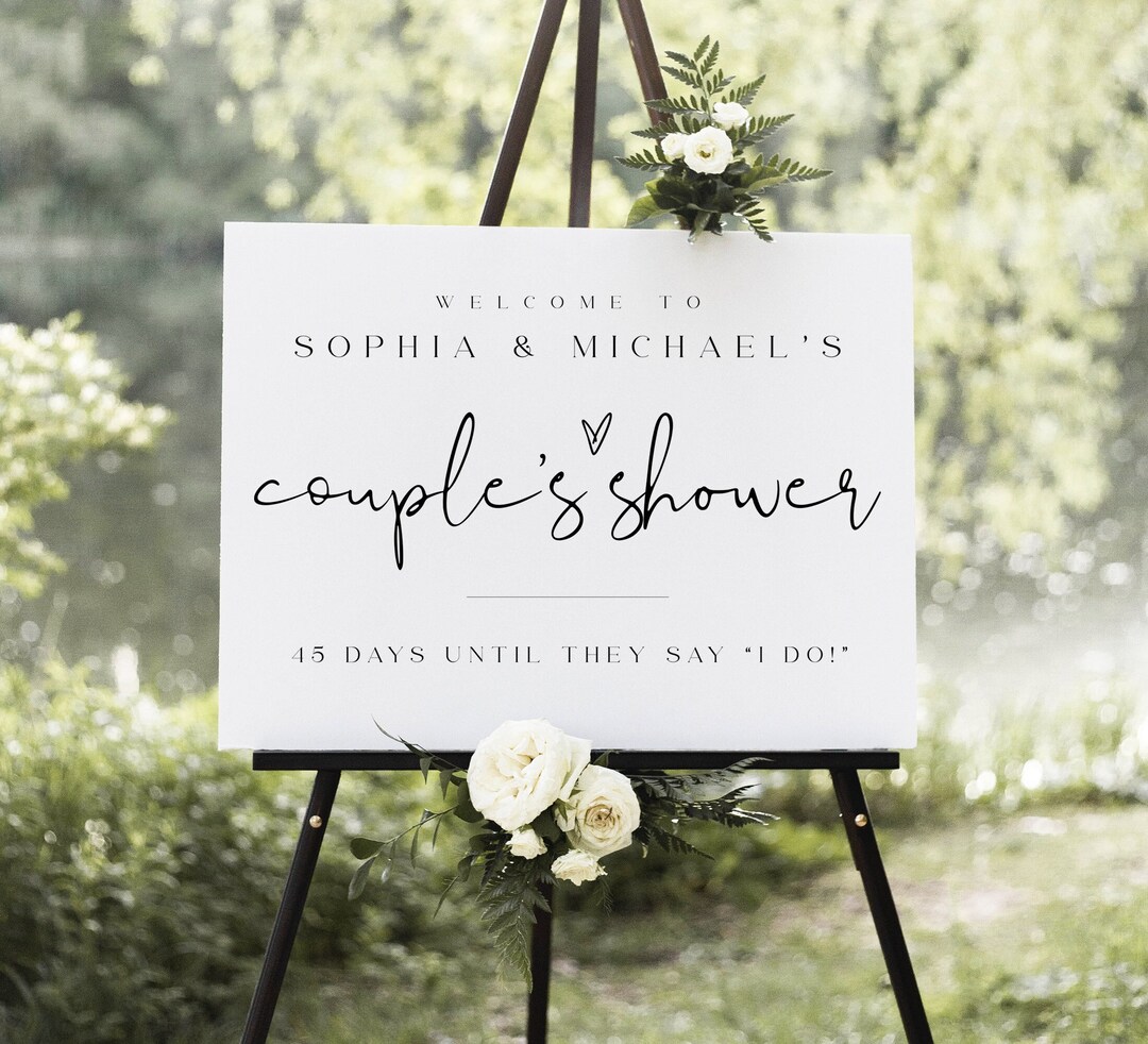 Personalized Bridal Shower Welcome Sign, Welcome To Bridal Shower Sign, Modern Bridal Shower, Minimalist Bridal Shower Sign, Custom Bridal Shower Welcome Sign With Stand