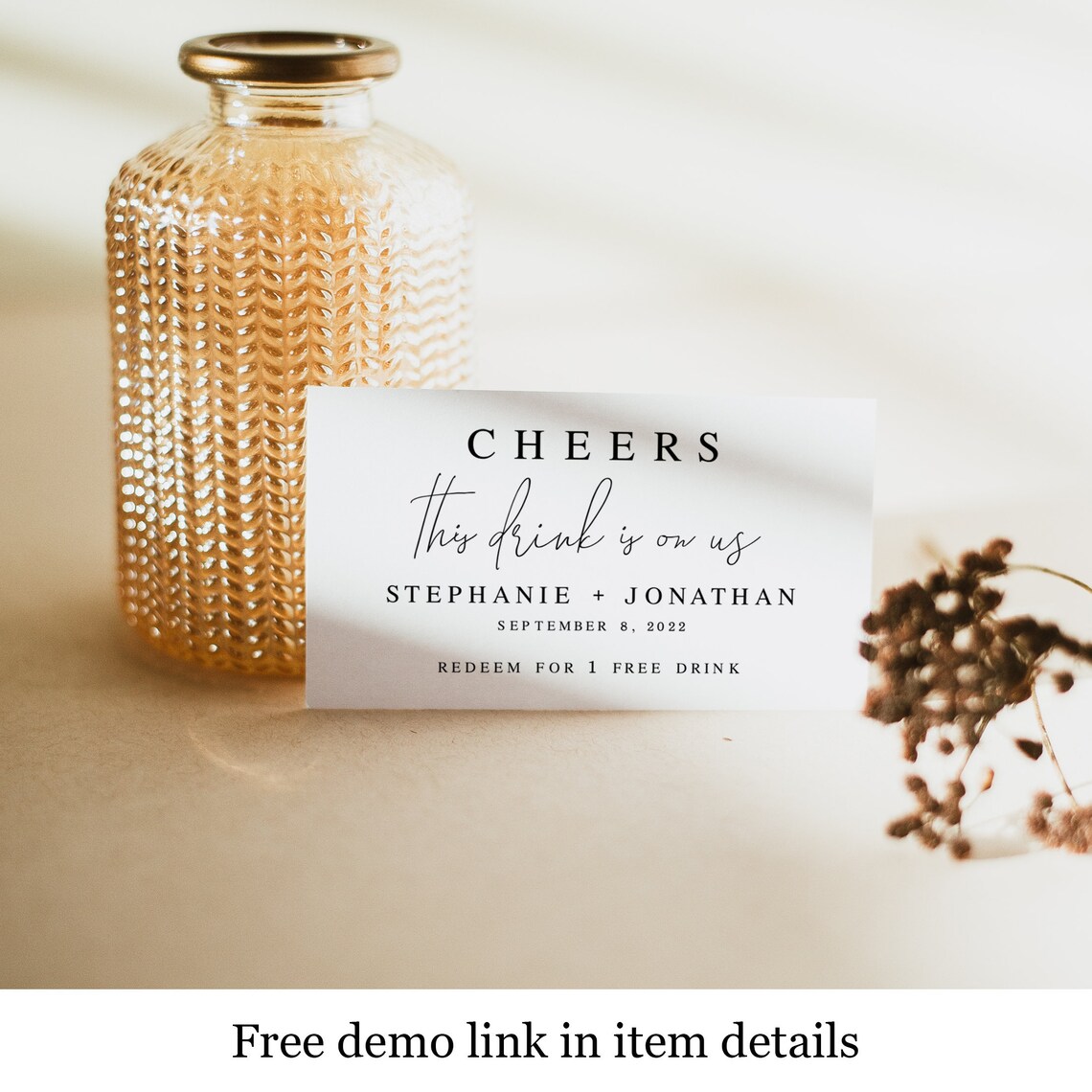 Printable Drink Tickets Template for Wedding Digital - Etsy