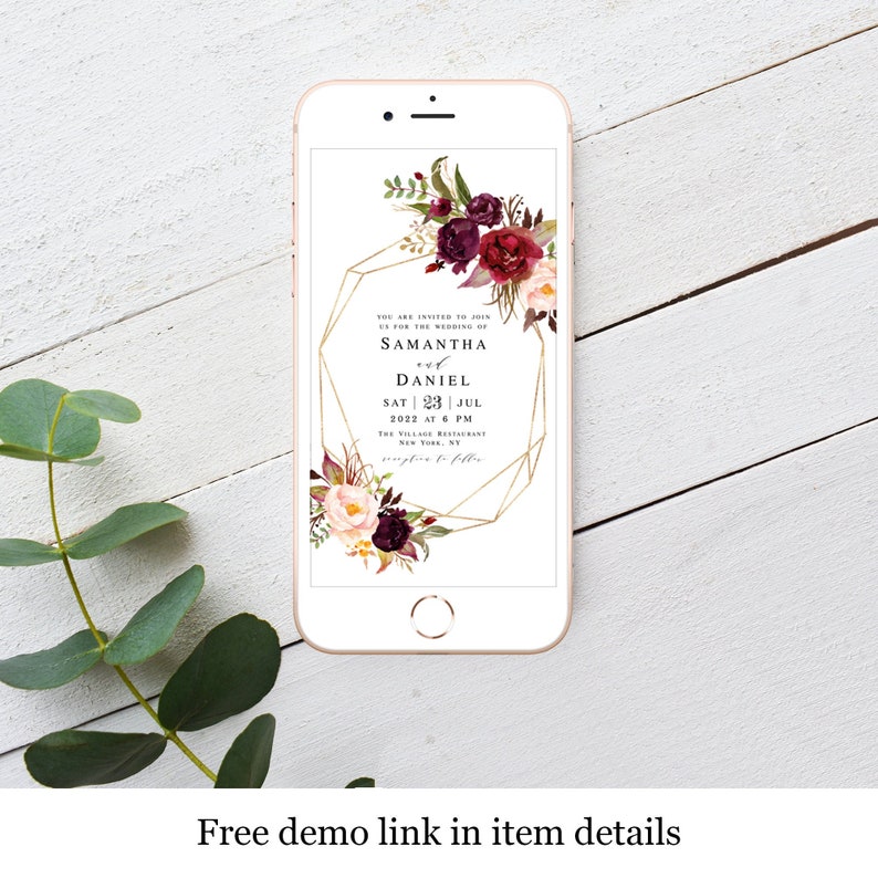 Electronic Invitation Template Wedding Evite Text Message Etsy