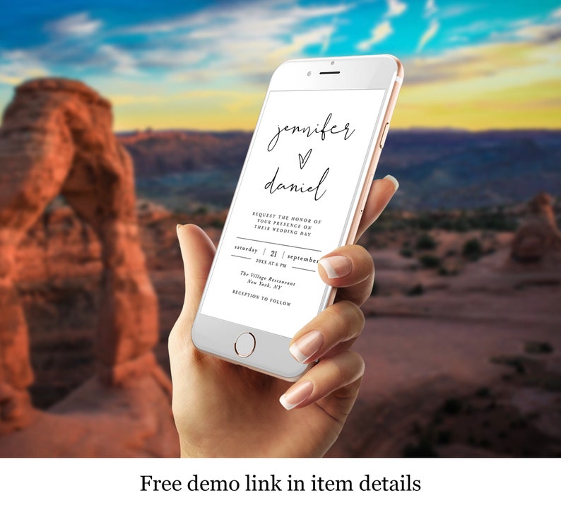 Electronic Invitation Template Wedding Evite Text Message Etsy