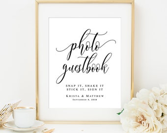 Wedding photo guestbook sign Template Grab a prop and strike a pose Instant photo guest book sign Wedding reception decoration ideas  #vm11
