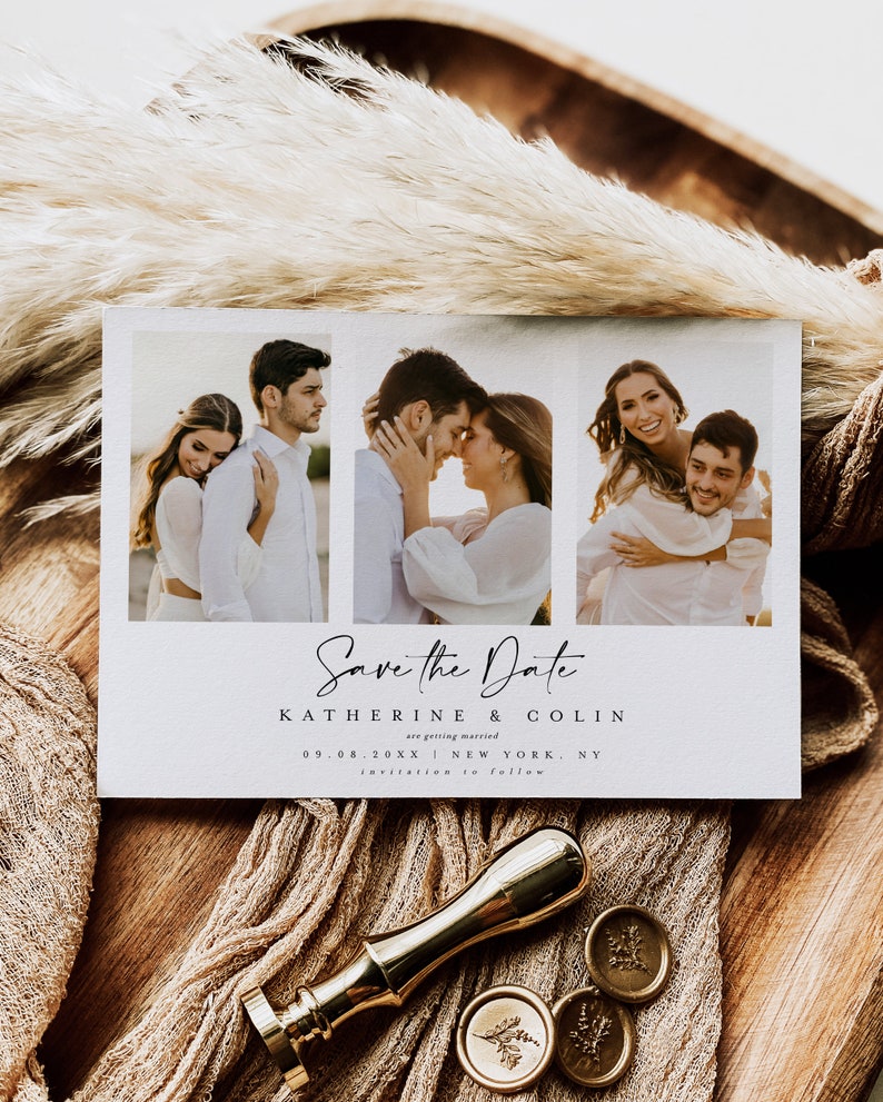 Photo save the date template DIY save the date Save the date photo template Instant download Photo save the date printable Templett f41 image 3