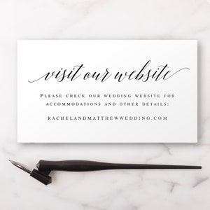 Visit our website card template Wedding website insert cards Wedding details template Wedding website card insert Wedding information #vm51