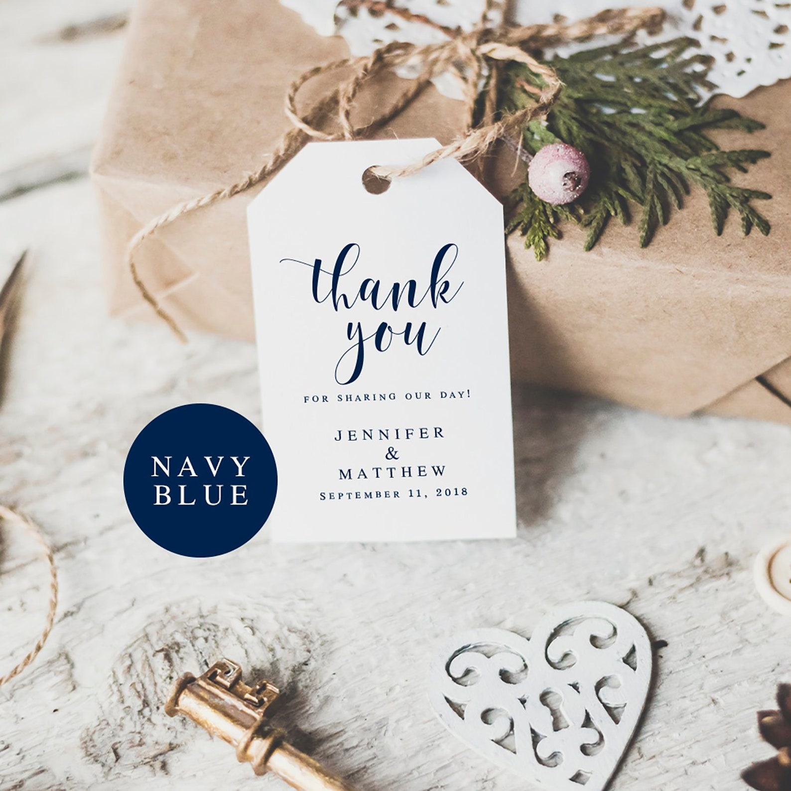 Navy gift tags Wedding favor tags Navy blue tags Wedding thank | Etsy