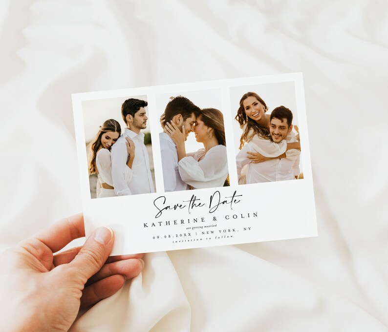 Photo save the date template DIY save the date Save the date photo template Instant download Photo save the date printable Templett f41 image 1