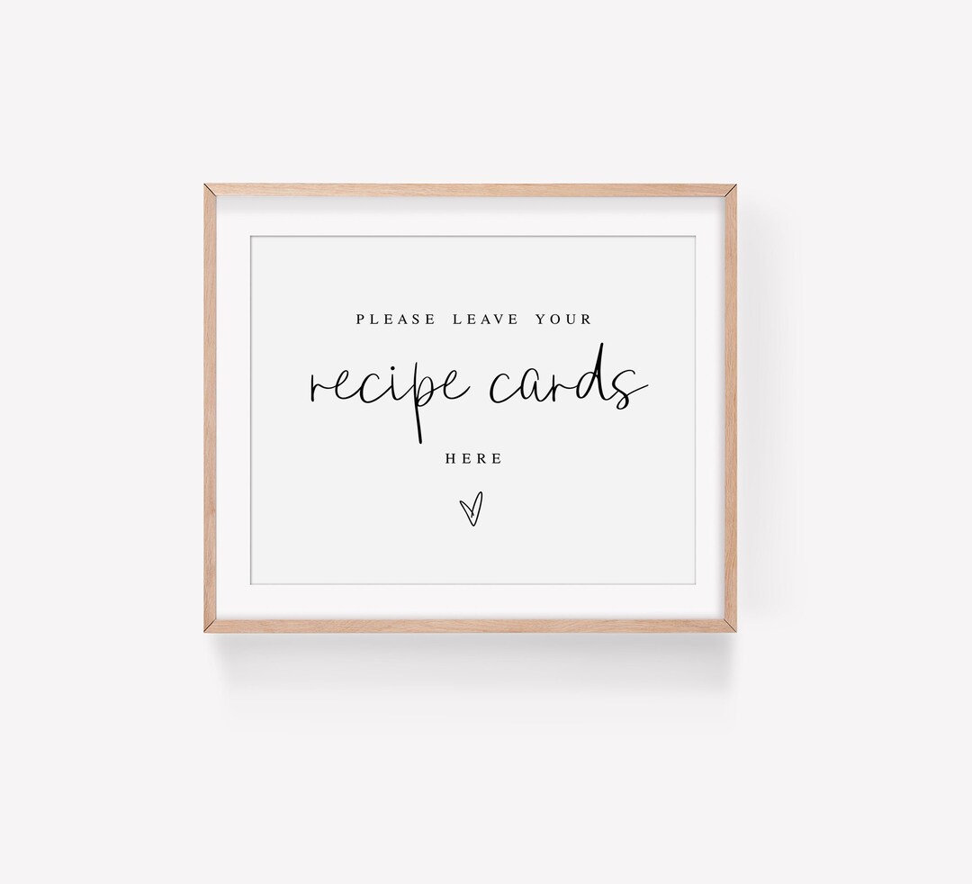 Place Recipe Card Here Sign Bridal Shower Sign Template Etsy