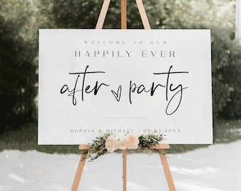 Wedding Welcome Sign Template, Happily Ever After Party Welcome Sign, Reception Welcome Sign, Welcome To Our Happily Ever After Party #f43