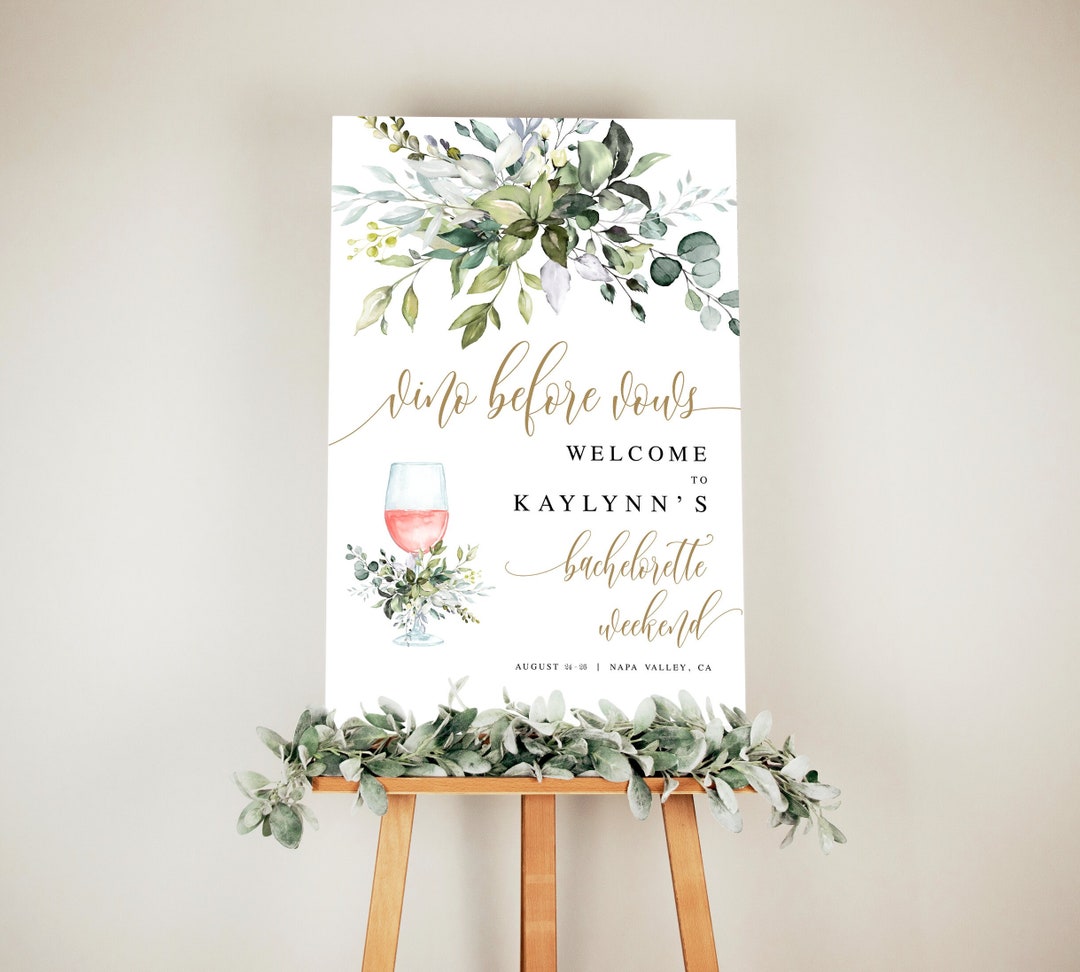 Welcome Weekend Sign Instant Download Bachelorette Weekend Welcome Sign Template, Vino ...