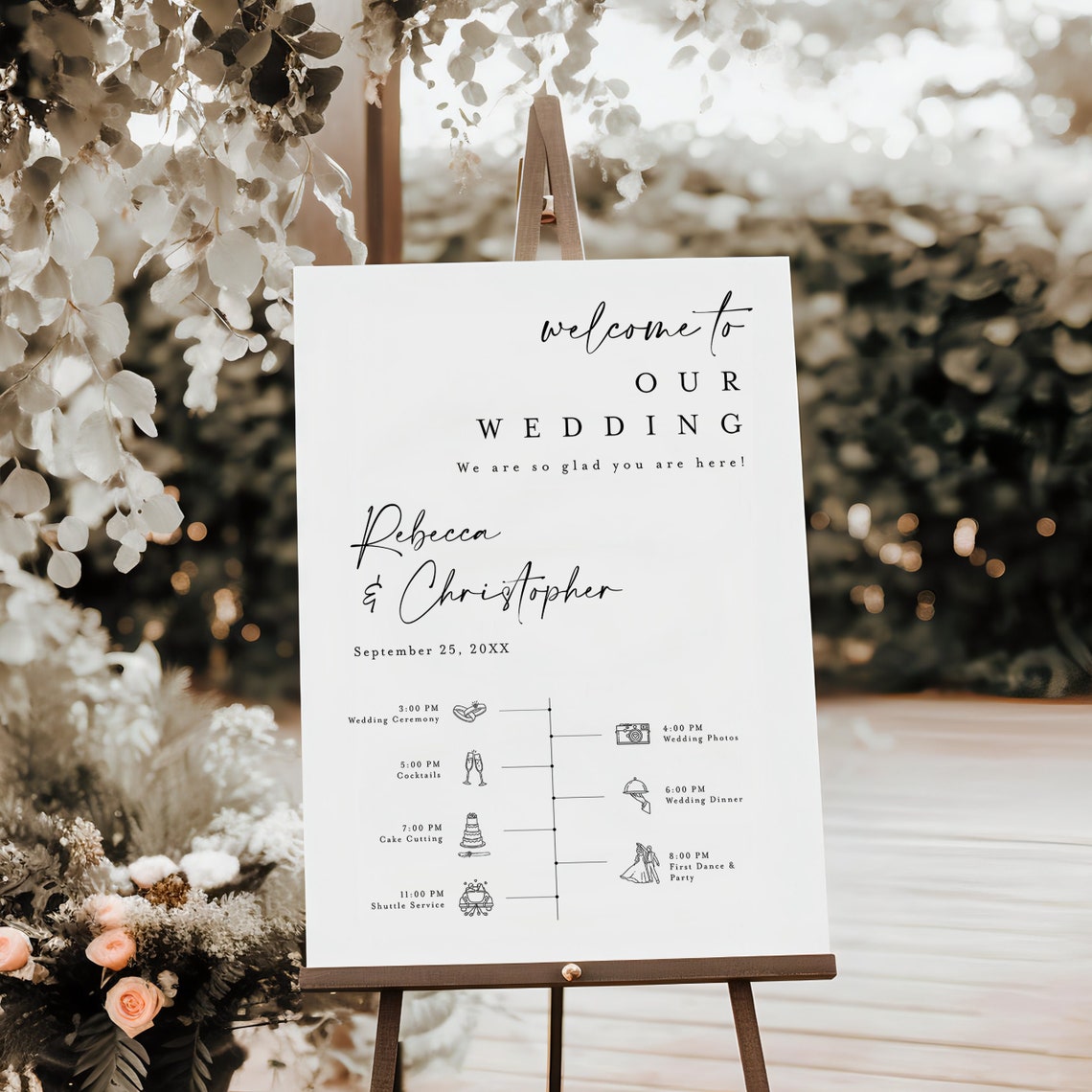 Wedding Timeline Sign Template Reception Order of Events Etsy