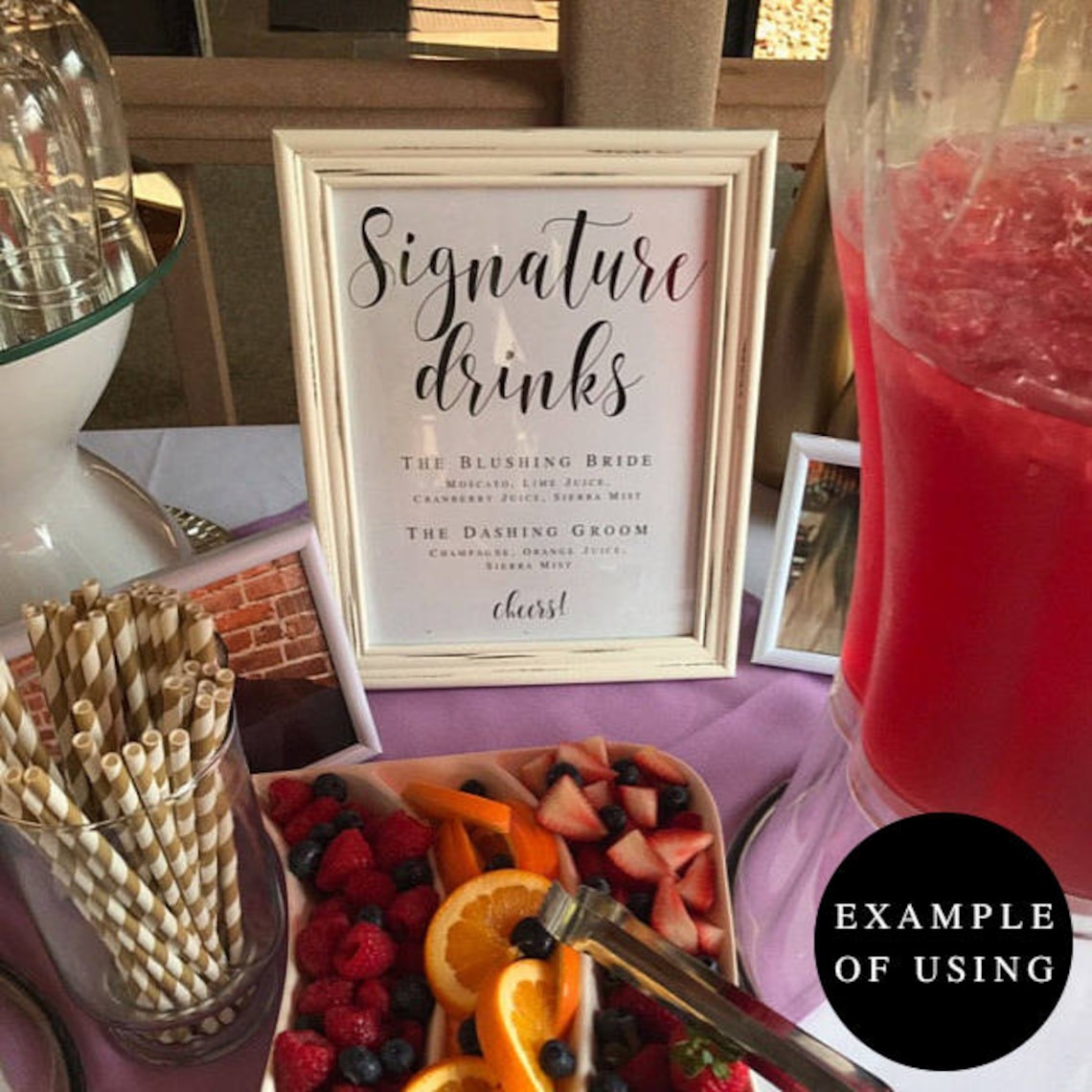 Signature drink sign download Editable template Wedding Etsy