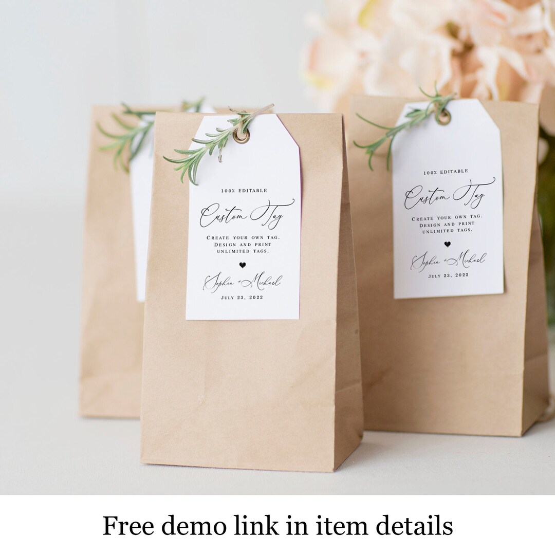 Custom Tags Template DIY Selfediting Create Your Own Tag Etsy