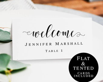 Printable name cards wedding Seating cards template Place cards instant download Wedding name tags printable Wedding table name card #vm31