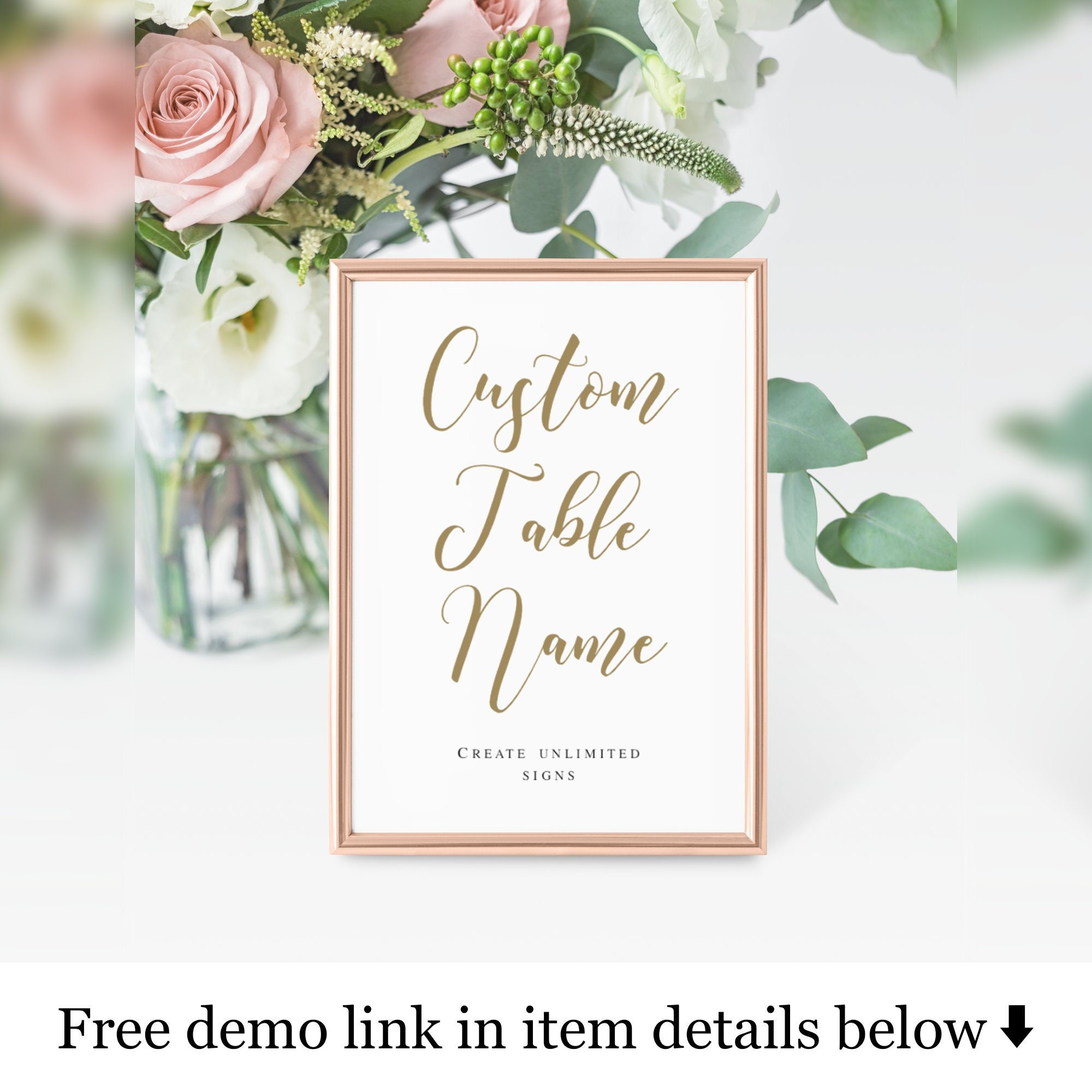 Reception Table Name Template 100 Editable Personalized Etsy