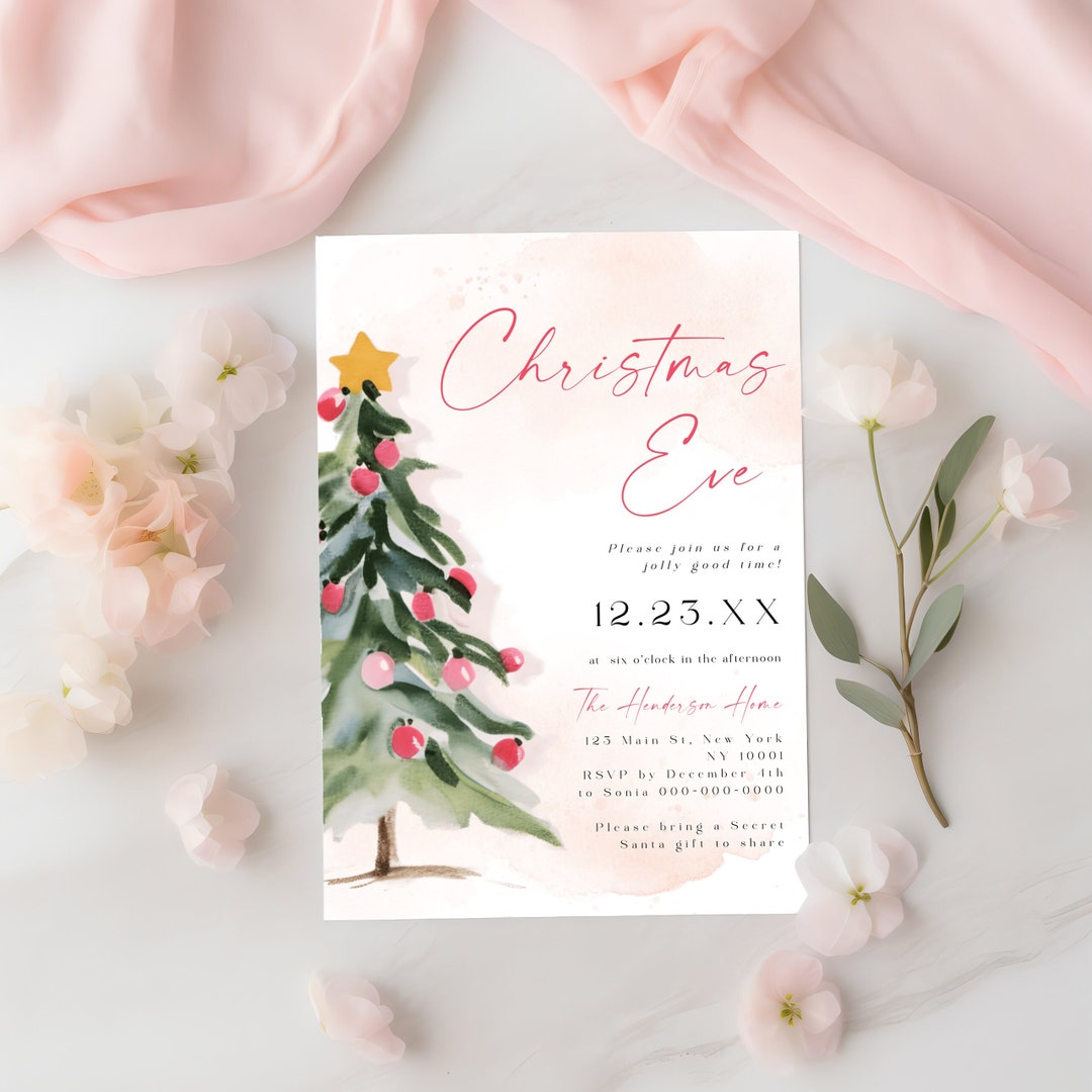 Heiligabend Einladung Vorlage Feiertagspartyeinladung Etsy Österreich