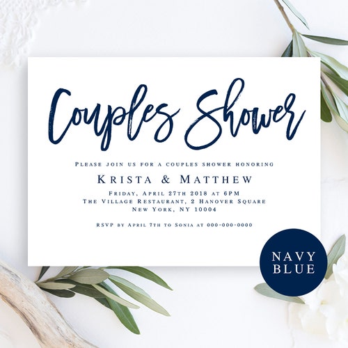 Couples Shower Invitation Template Printable Modern Wedding - Etsy