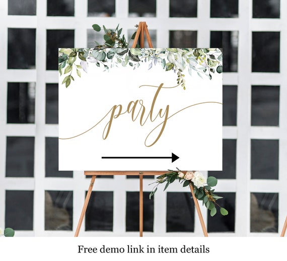 Printable Party This Way Sign Template Instant Download | Etsy