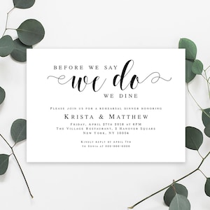 Rehearsal dinner invitation template Boho rehearsal dinner template Rehearsal dinner invitation instant download Before we do we dine #vm31