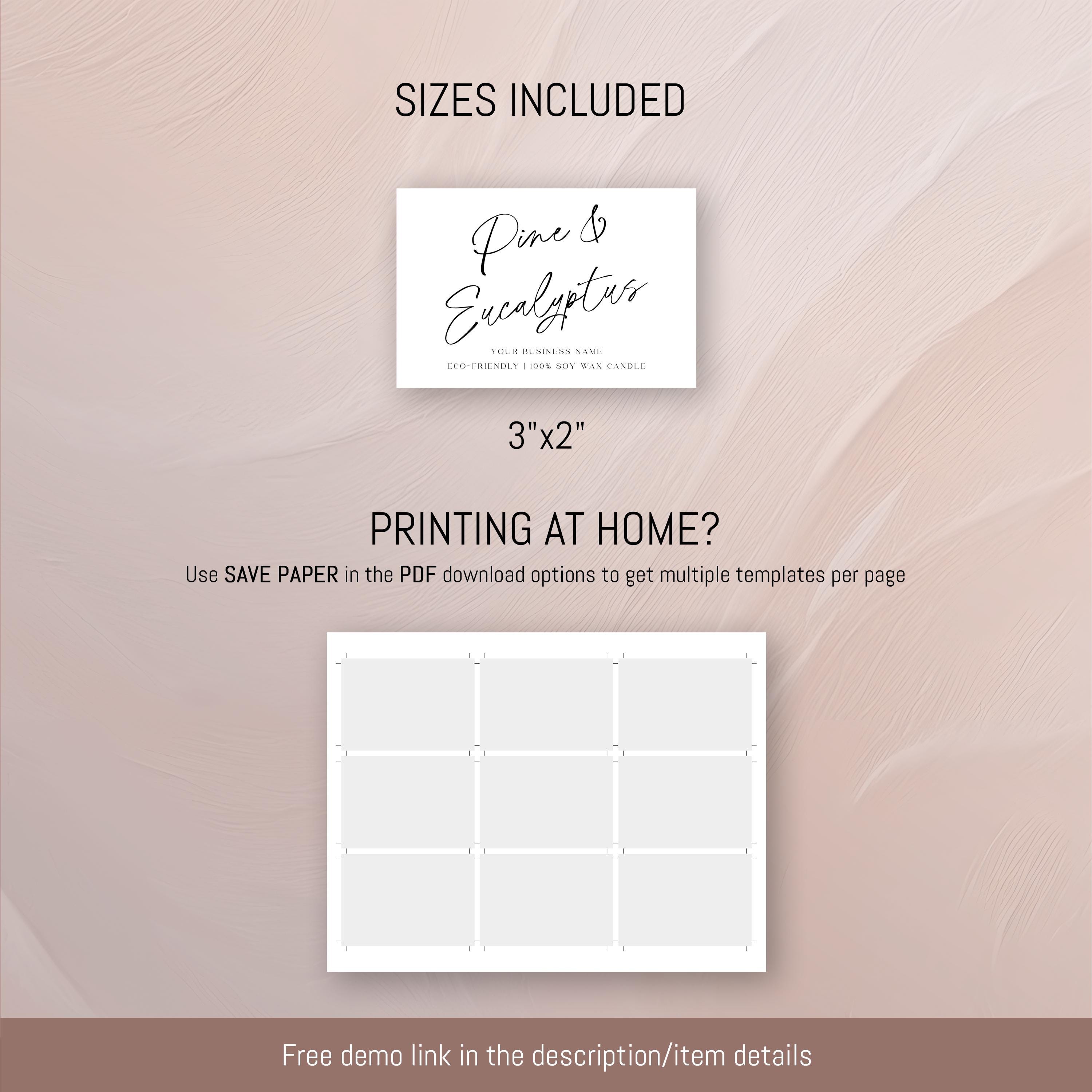 Custom Candle Label Template, Printable Sticker, Own Text on Candle ...
