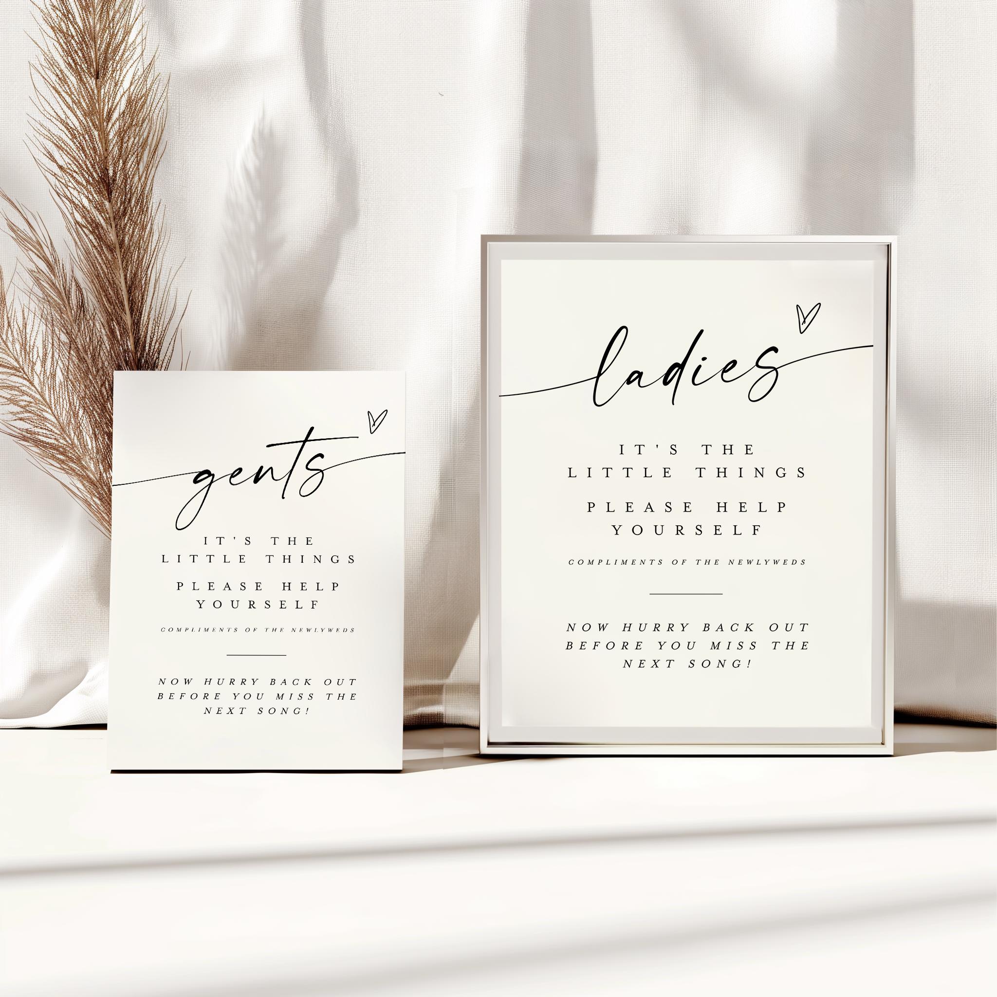 Minimalist Wedding Sign, Modern Wedding Table Sign 5x7 or 8x10 #f37