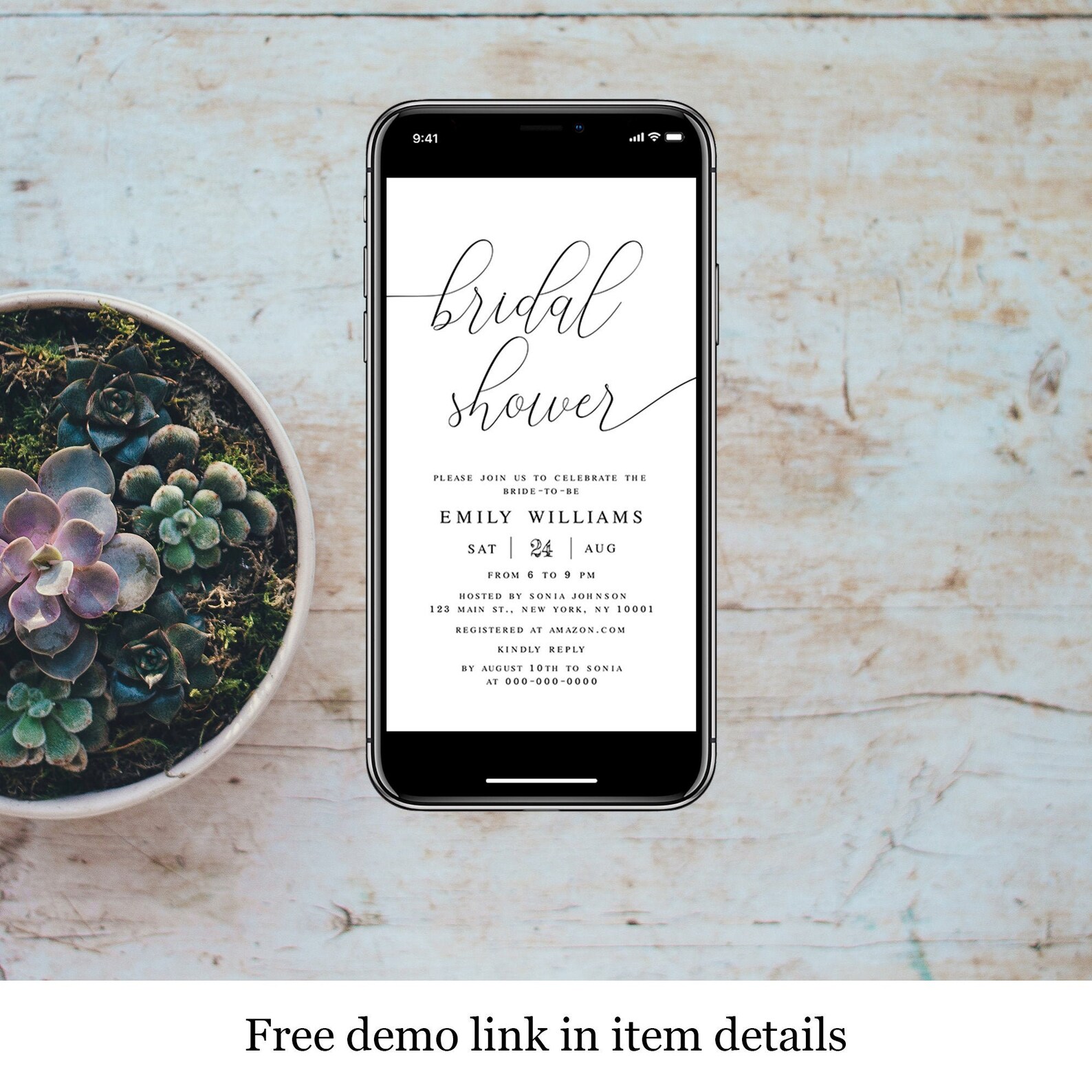 Electronic Invitation Template Evite Text Message Invite Etsy