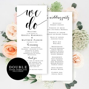 Printable Wedding Program Template Download Editable Wedding - Etsy