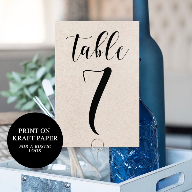 Elegant Table Numbers Printable Table Numbers 140 Modern Etsy