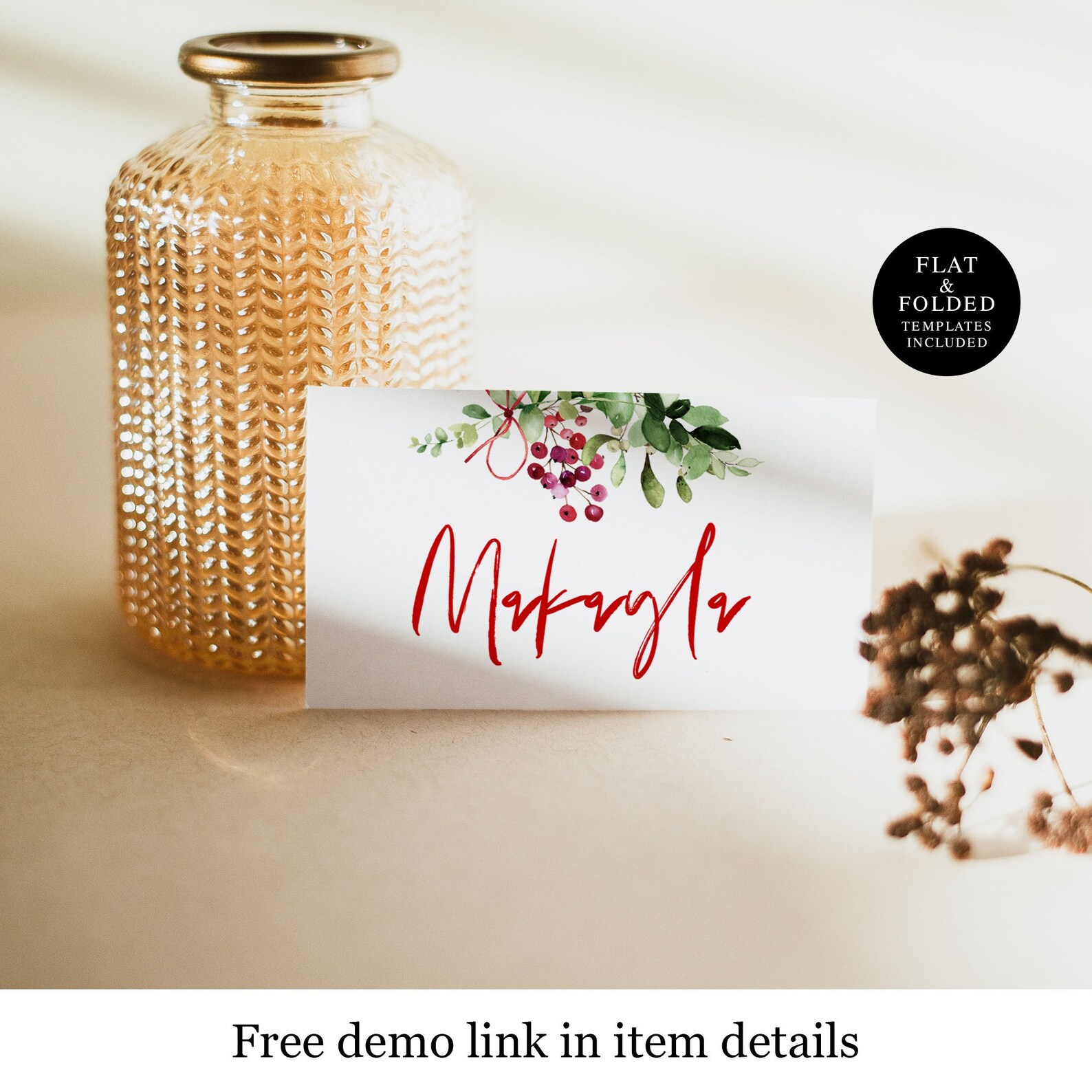 Christmas Name Cards Template Digital Download Edit With - Etsy