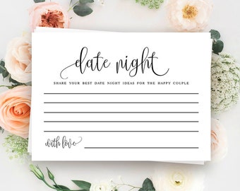 Bridal game activity Date night jar Date night ideas cards Bridal shower game Mason jar date night ideas Instant download printable #vm41