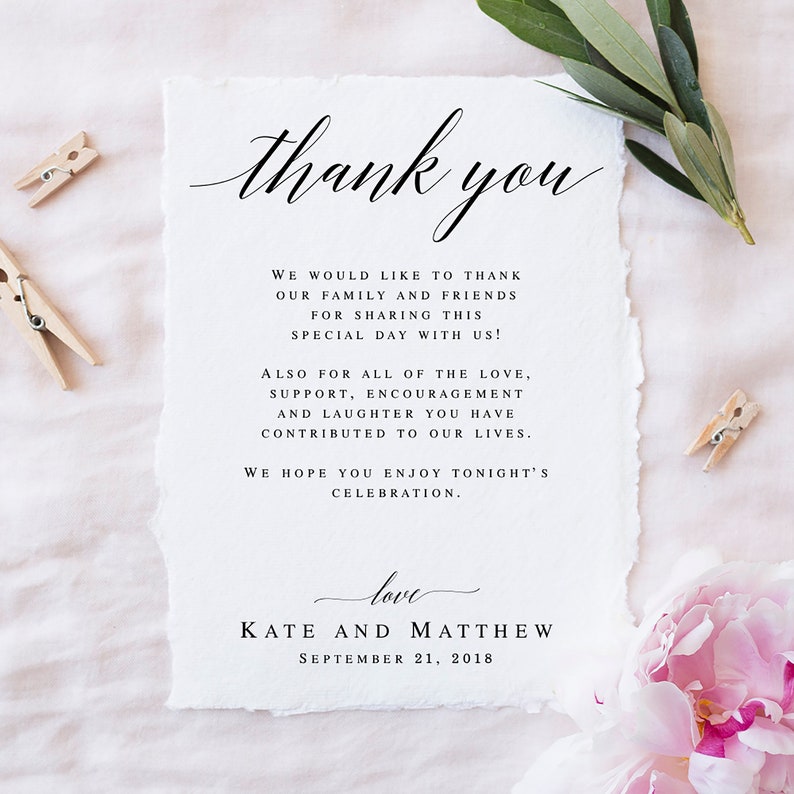  Wedding thank you notes Printable templates Editable thank you Etsy